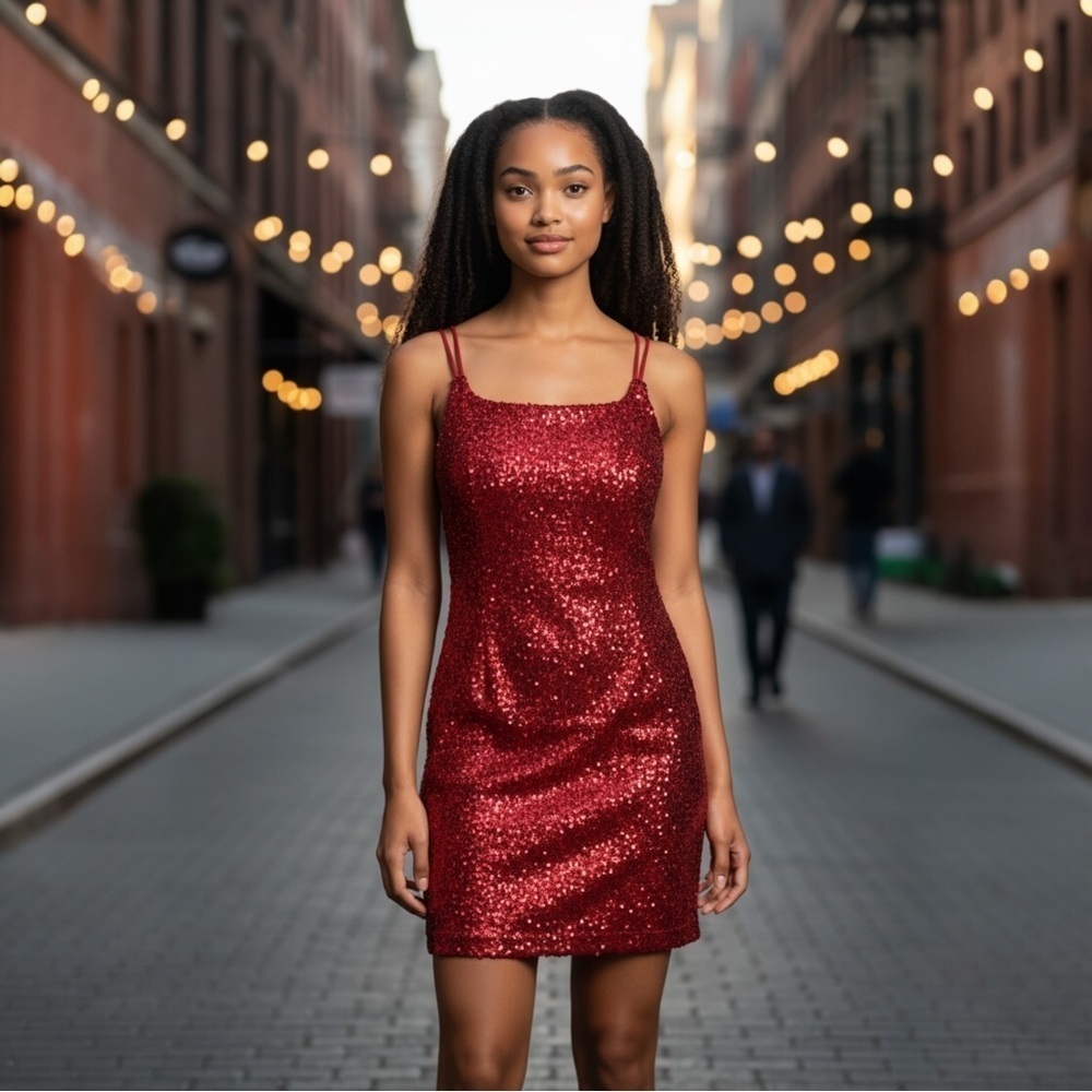 SPY ZONE EXCHANGE Ruby Sequin Mini Dress Size Medium NWT